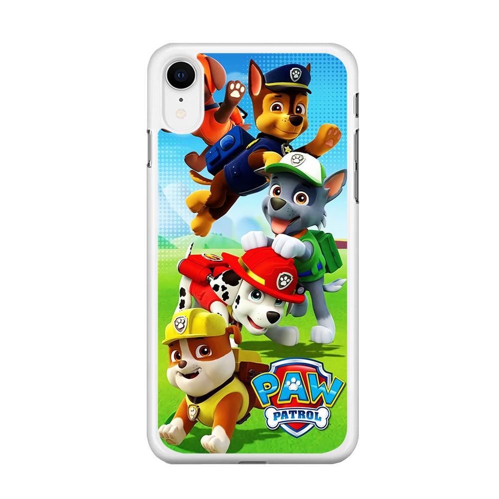 Paw Patrol Five Dogs iPhone XR Case-Rubber / White (2D Case)-Xtracase