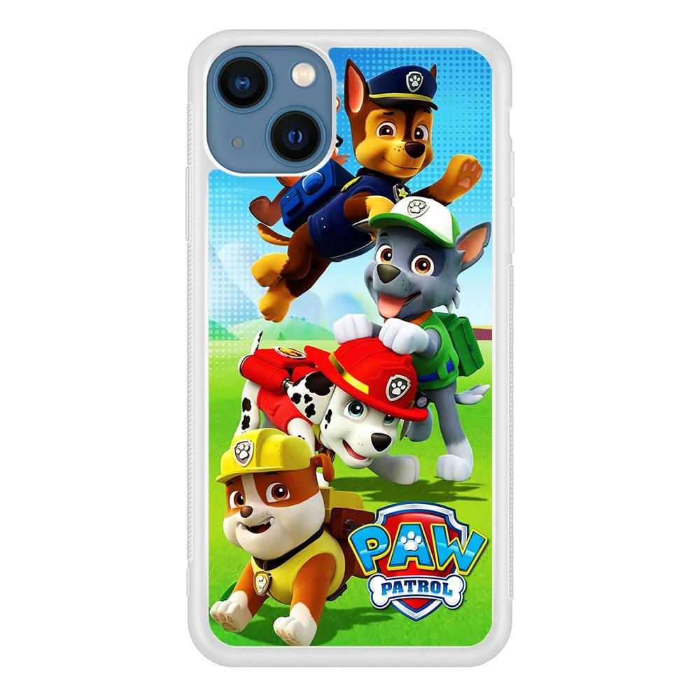 Paw Patrol Five Dogs iPhone 13 Pro Case-Rubber / White (2D Case)-Xtracase