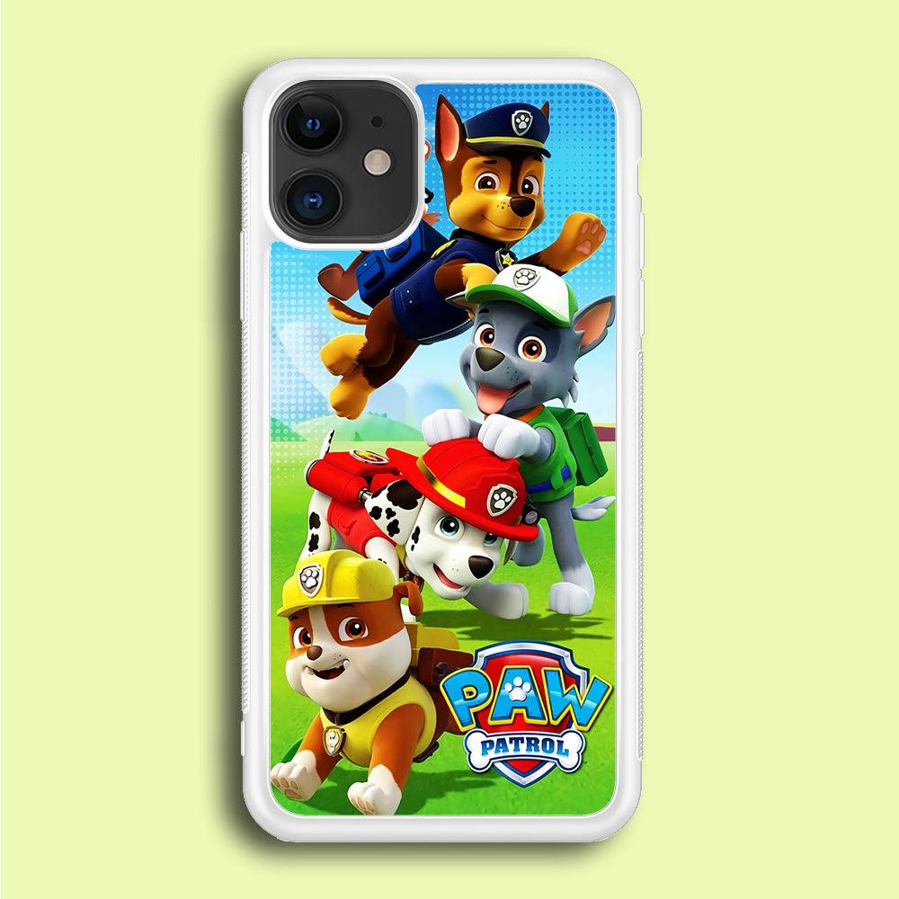 Paw Patrol Five Dogs iPhone 12 Case-Rubber / White (2D Case)-Xtracase