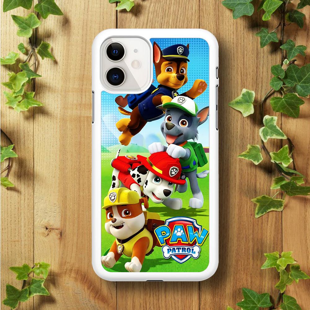 Paw Patrol Five Dogs iPhone 11 Case-Rubber / White (2D Case)-Xtracase