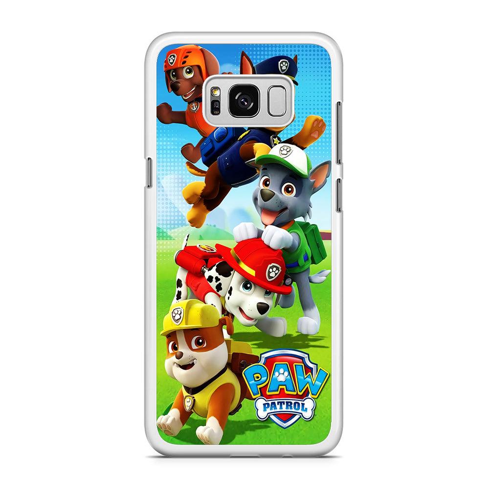 Paw Patrol Five Dogs Samsung Galaxy S8 Case-Rubber / White (2D Case)-Xtracase