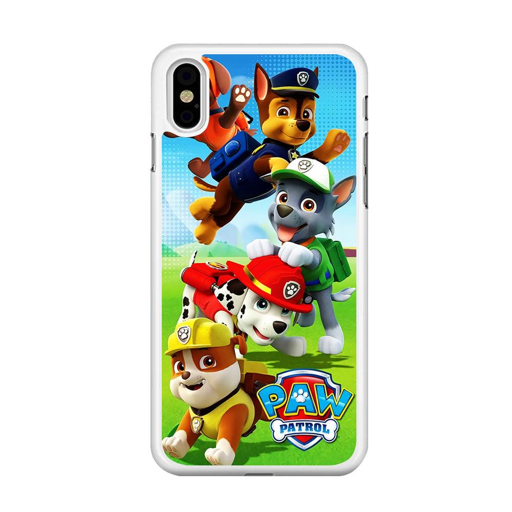 Paw Patrol Five Dogs iPhone Xs Max Case-Rubber / White (2D Case)-Xtracase