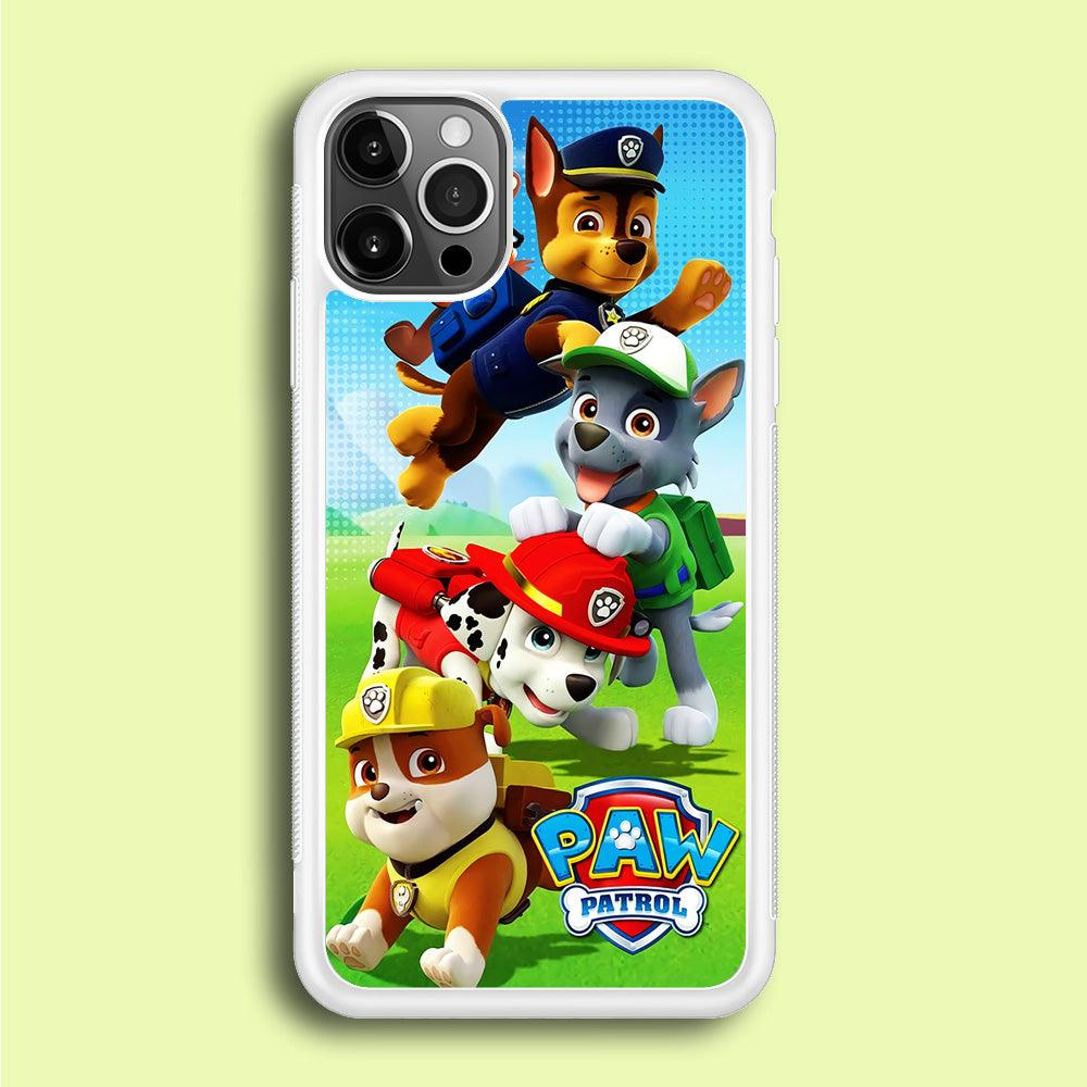Paw Patrol Five Dogs iPhone 12 Pro Case-Rubber / White (2D Case)-Xtracase