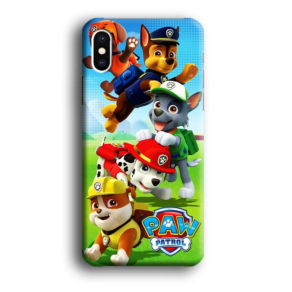 Paw Patrol Five Dogs iPhone Xs Case-Plastic / Full Wrap (3D Case)-Xtracase