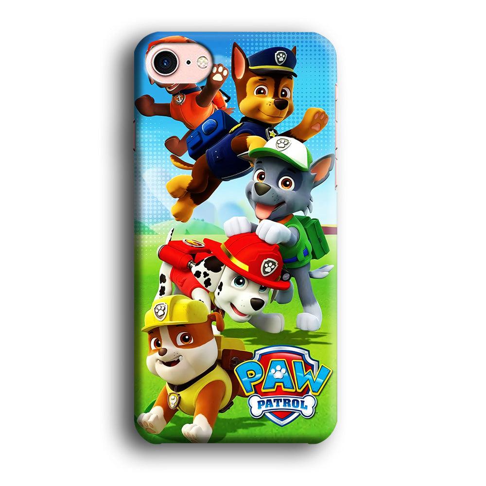 Paw Patrol Five Dogs iPhone 8 Case-Plastic / Full Wrap (3D Case)-Xtracase