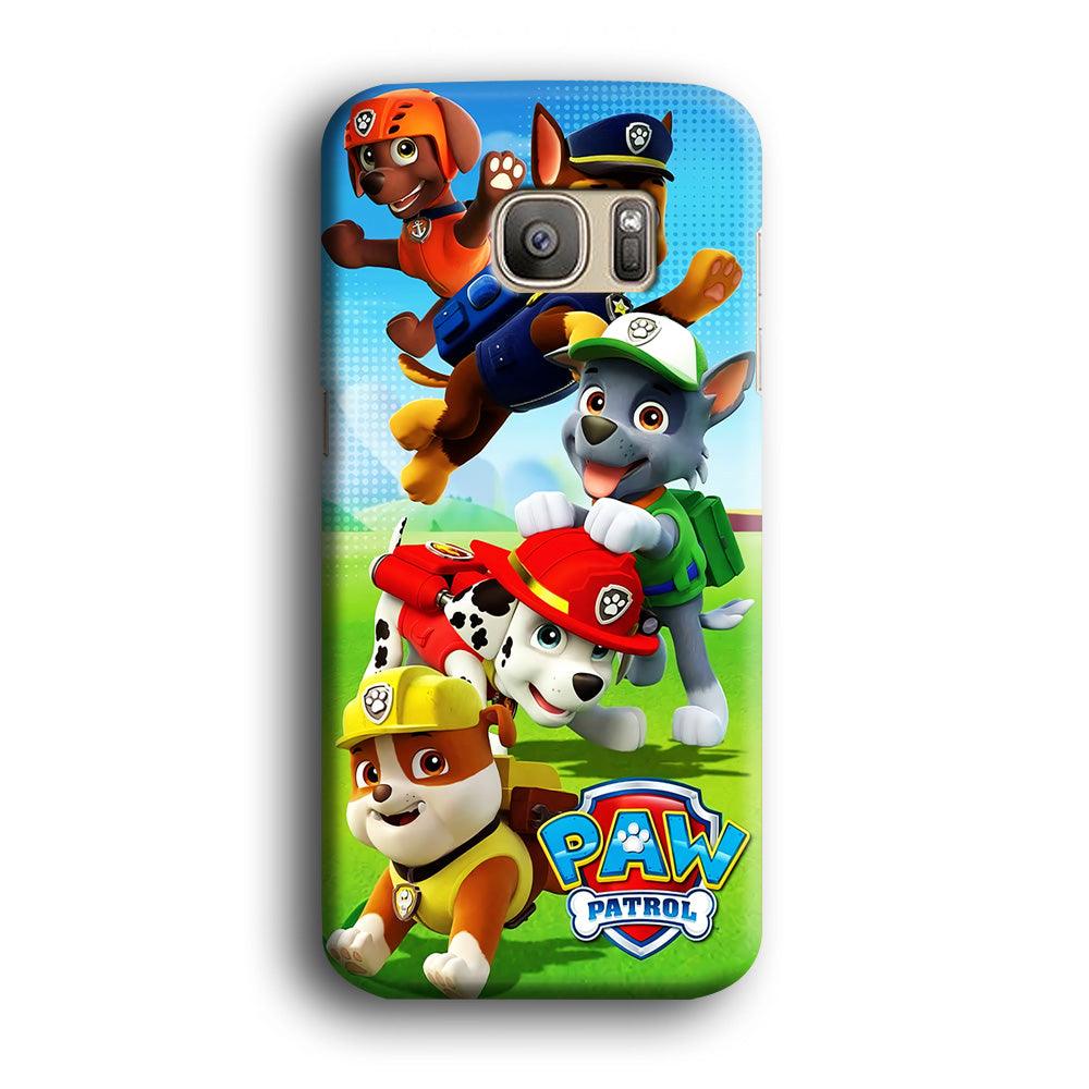 Paw Patrol Five Dogs Samsung Galaxy S7 Edge Case-Plastic / Full Wrap (3D Case)-Xtracase