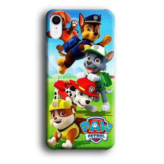 Paw Patrol Five Dogs iPhone XR Case-Plastic / Full Wrap (3D Case)-Xtracase
