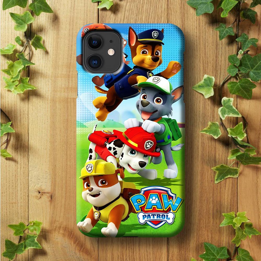 Paw Patrol Five Dogs iPhone 11 Case-Plastic / Full Wrap (3D Case)-Xtracase