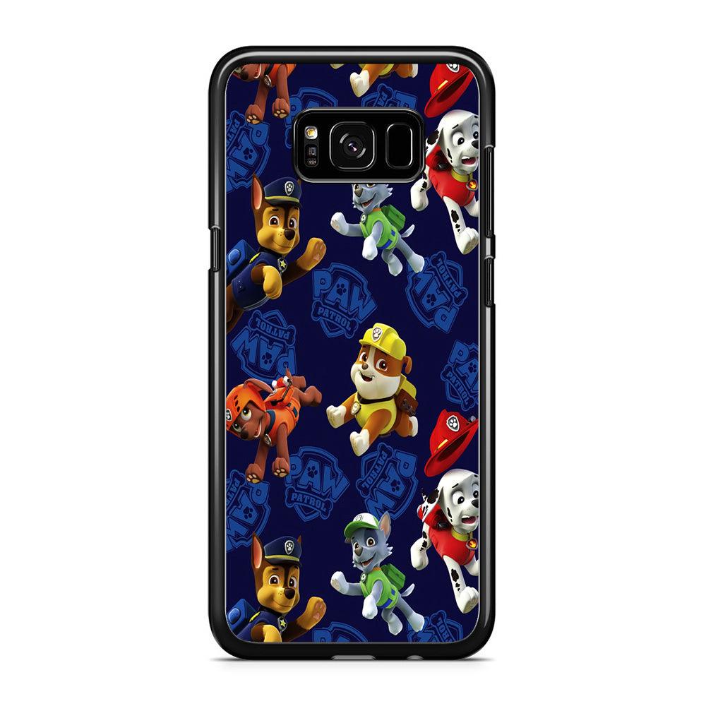 Paw Patrol Patern Blue Samsung Galaxy S8 Case-Rubber / Black (2D Case)-Xtracase