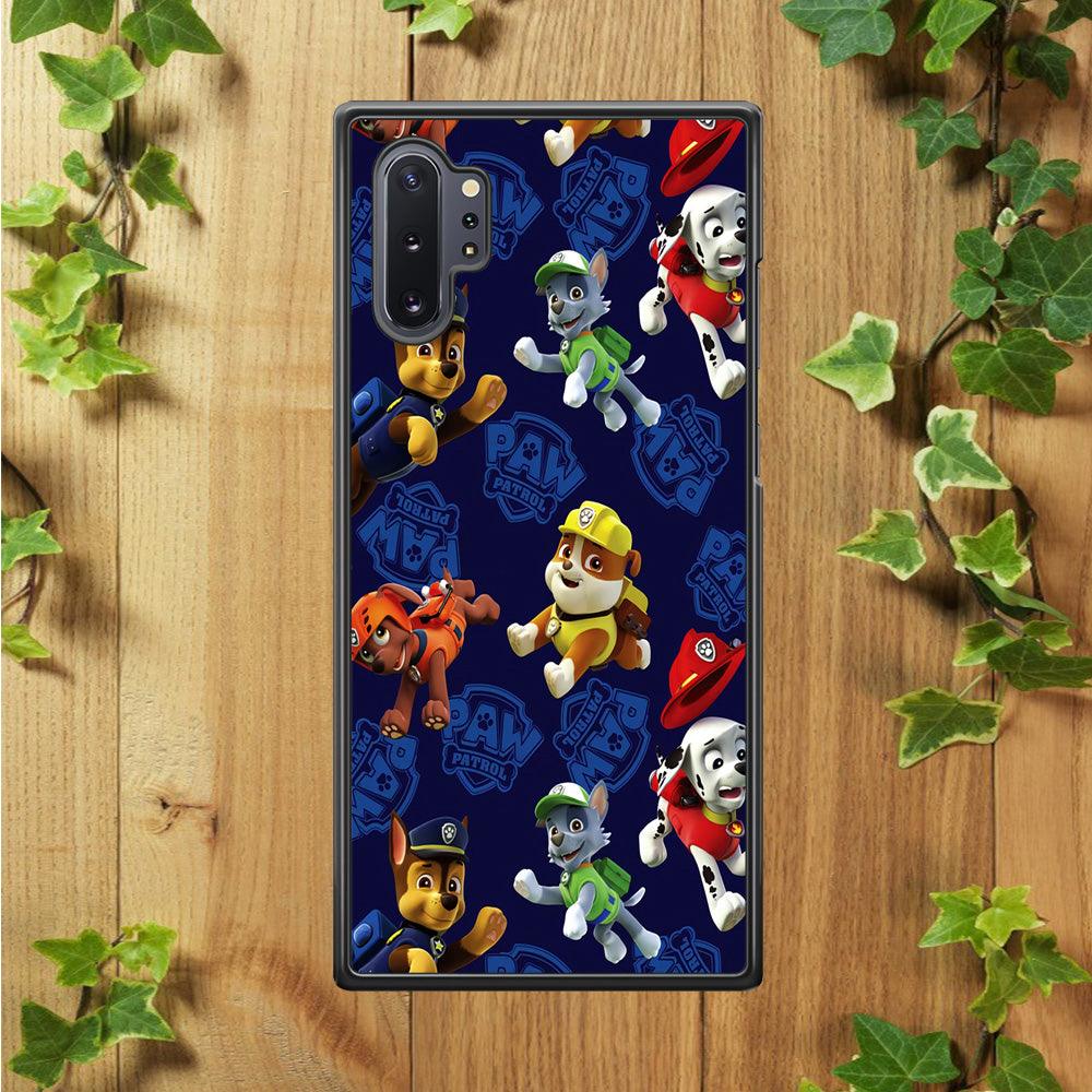 Paw Patrol Patern Blue Samsung Galaxy Note 10 Plus Case-Plastic / Full Wrap (3D Case)-Xtracase