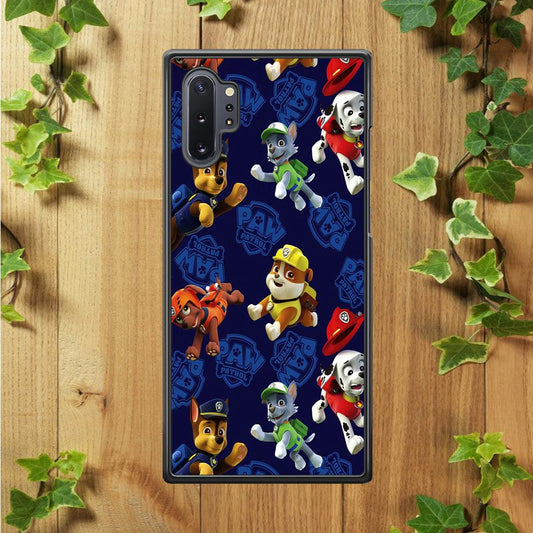Paw Patrol Patern Blue Samsung Galaxy Note 10 Plus Case-Plastic / Full Wrap (3D Case)-Xtracase
