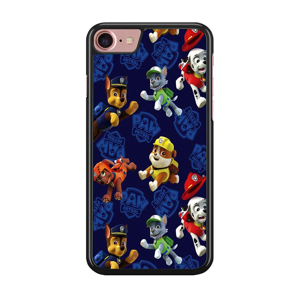 Paw Patrol Patern Blue iPhone 7 Case-Rubber / Black (2D Case)-Xtracase