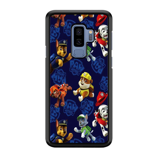 Paw Patrol Patern Blue Samsung Galaxy S9 Plus Case-Rubber / White (2D Case)-Xtracase