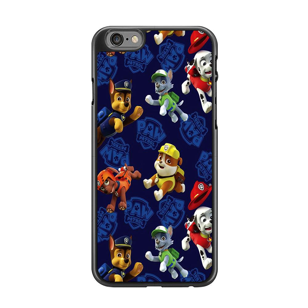 Paw Patrol Patern Blue iPhone 6 | 6s Case-Rubber / Black (2D Case)-Xtracase