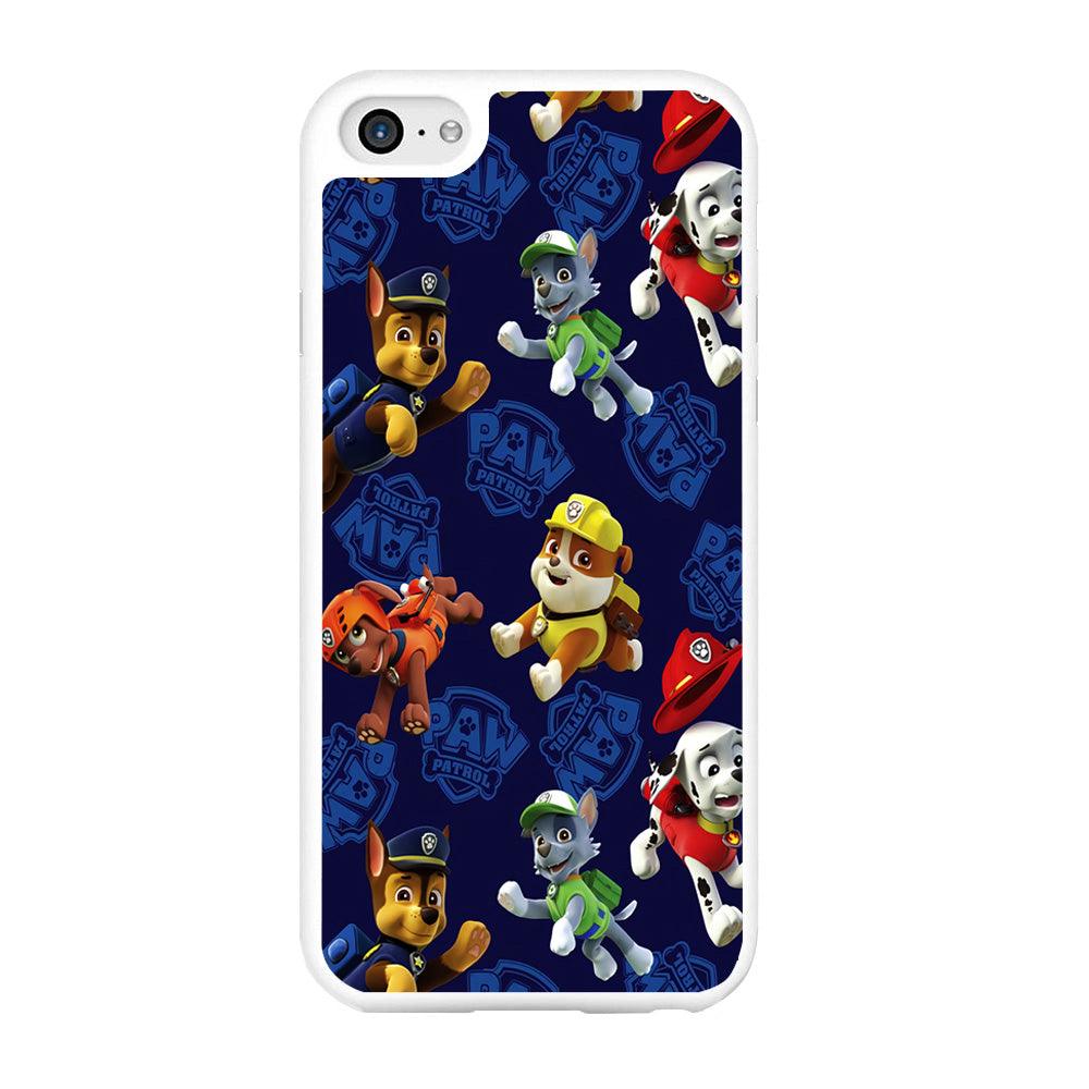 Paw Patrol Patern Blue iPhone 6 | 6s Case-Rubber / White (2D Case)-Xtracase