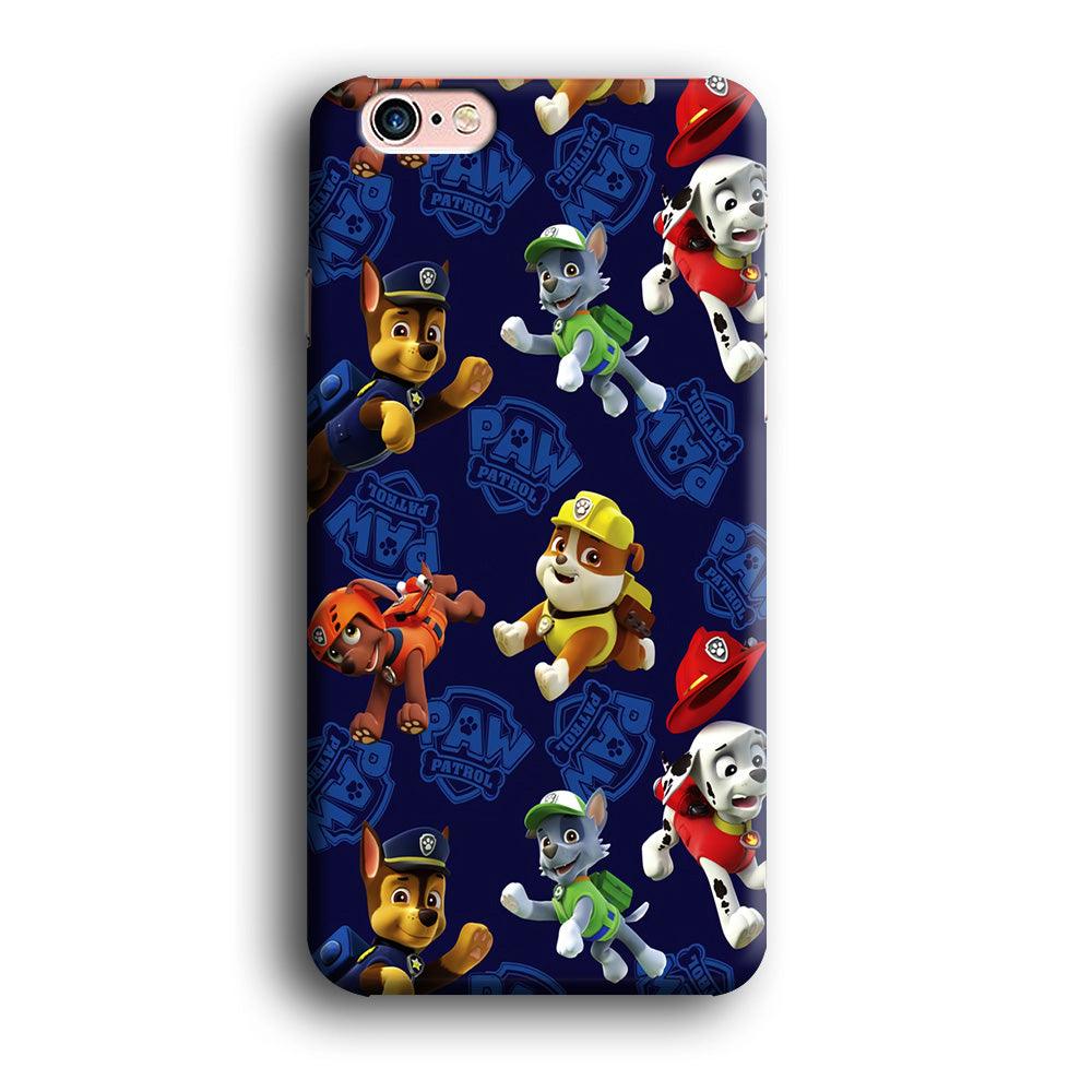 Paw Patrol Patern Blue iPhone 6 | 6s Case-Plastic / Full Wrap (3D Case)-Xtracase