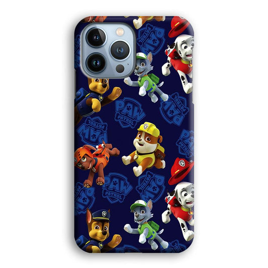 Paw Patrol Patern Blue iPhone 13 Pro Max Case-Plastic / Full Wrap (3D Case)-Xtracase