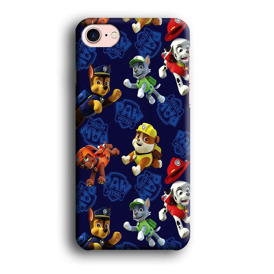 Paw Patrol Patern Blue iPhone SE 2020 Case-Plastic / Full Wrap (3D Case)-Xtracase