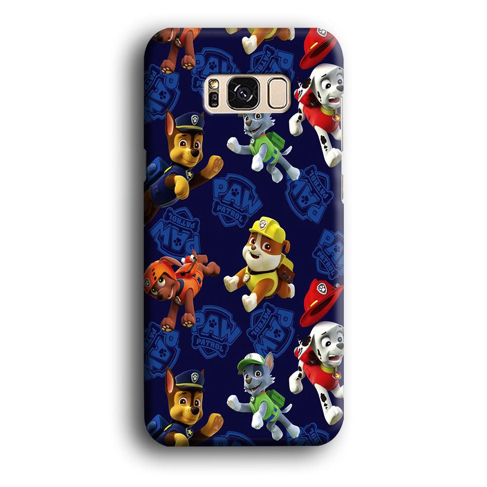 Paw Patrol Patern Blue Samsung Galaxy S8 Case-Plastic / Full Wrap (3D Case)-Xtracase