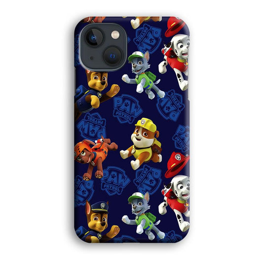 Paw Patrol Patern Blue iPhone 13 Pro Case-Plastic / Full Wrap (3D Case)-Xtracase