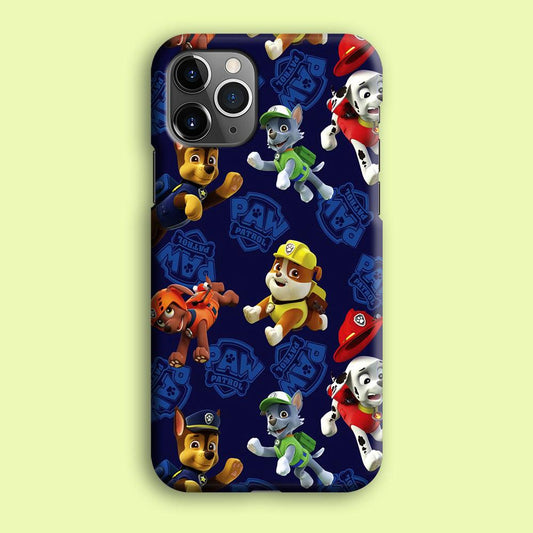 Paw Patrol Patern Blue iPhone 12 Pro Max Case-Plastic / Full Wrap (3D Case)-Xtracase
