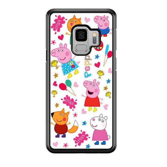 Peppa Pig and Friend Samsung Galaxy S9 Case-Rubber / Black (2D Case)-Xtracase