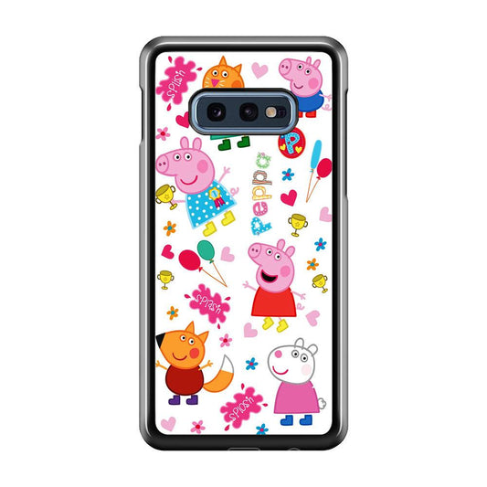 Peppa Pig and Friend Samsung Galaxy S10E Case-Rubber / Black (2D Case)-Xtracase