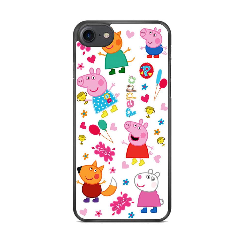 Peppa Pig and Friend iPhone 7 Case-Rubber / Black (2D Case)-Xtracase