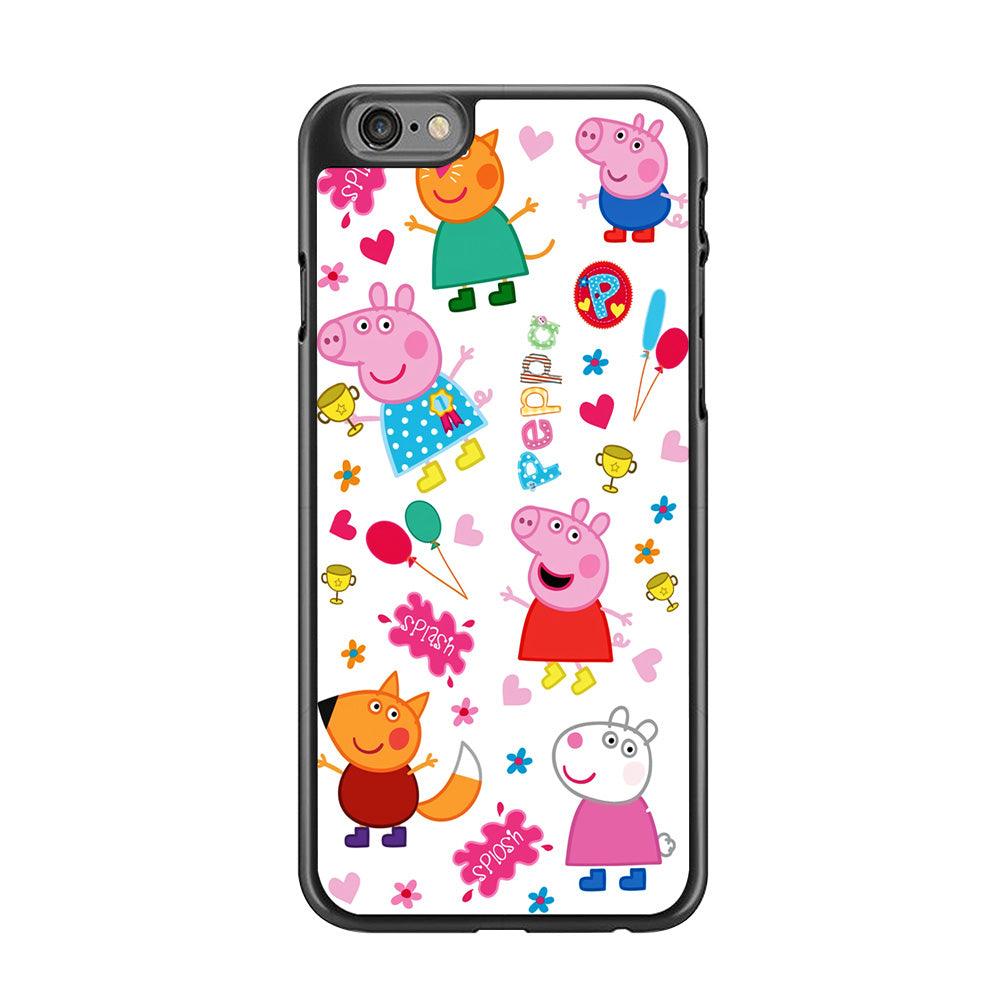 Peppa Pig and Friend iPhone 6 | 6s Case-Rubber / Black (2D Case)-Xtracase
