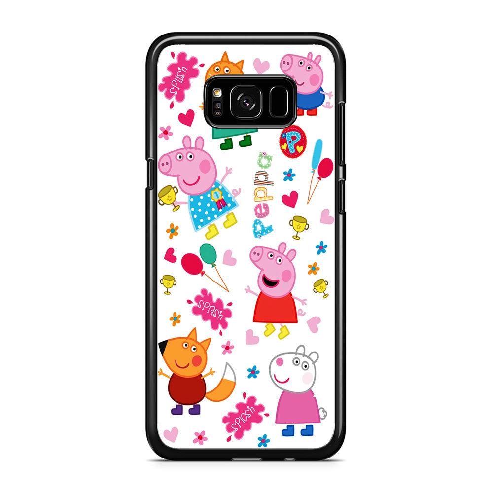 Peppa Pig and Friend Samsung Galaxy S8 Case-Rubber / Black (2D Case)-Xtracase