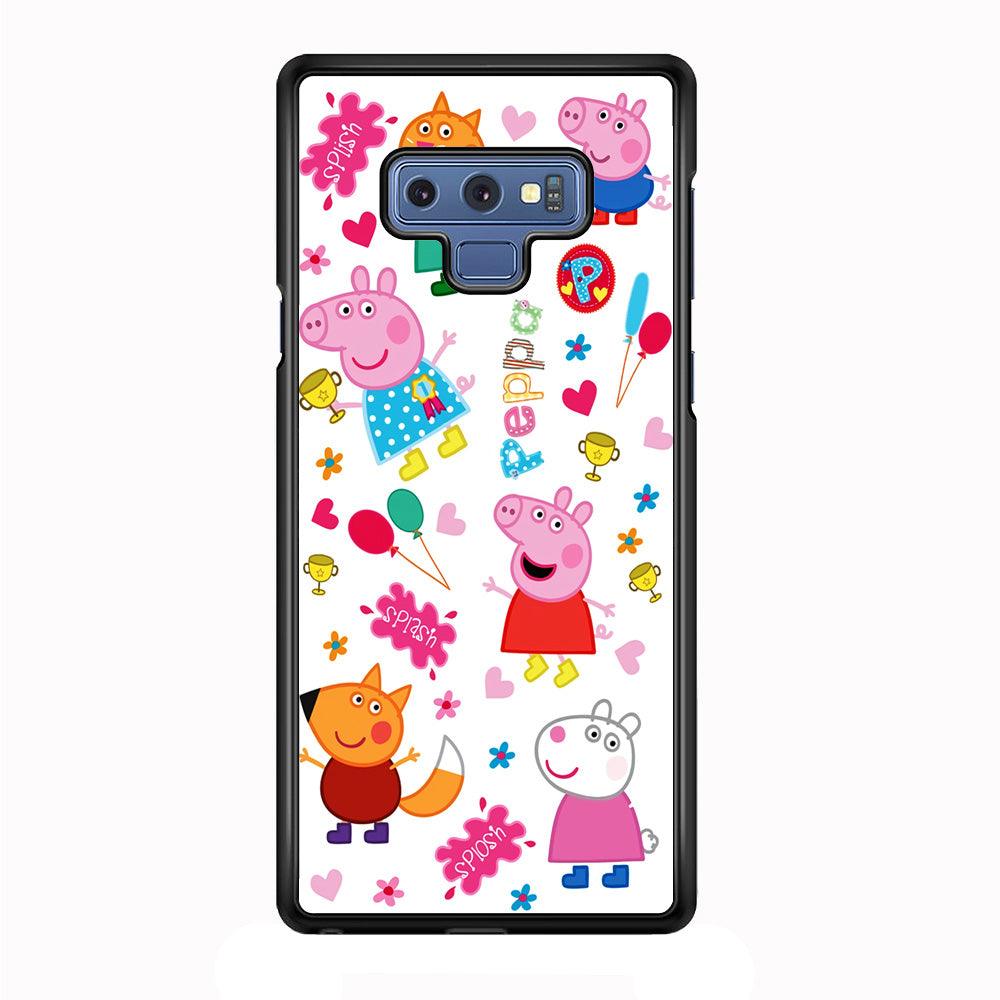 Peppa Pig and Friend Samsung Galaxy Note 9 Case-Rubber / White (2D Case)-Xtracase