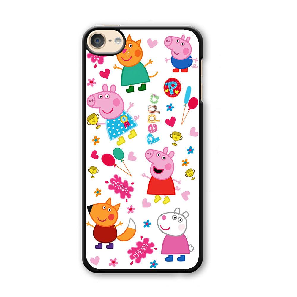 Peppa Pig and Friend iPod Touch 6 Case-Plastic / Black (2D Case)-Xtracase
