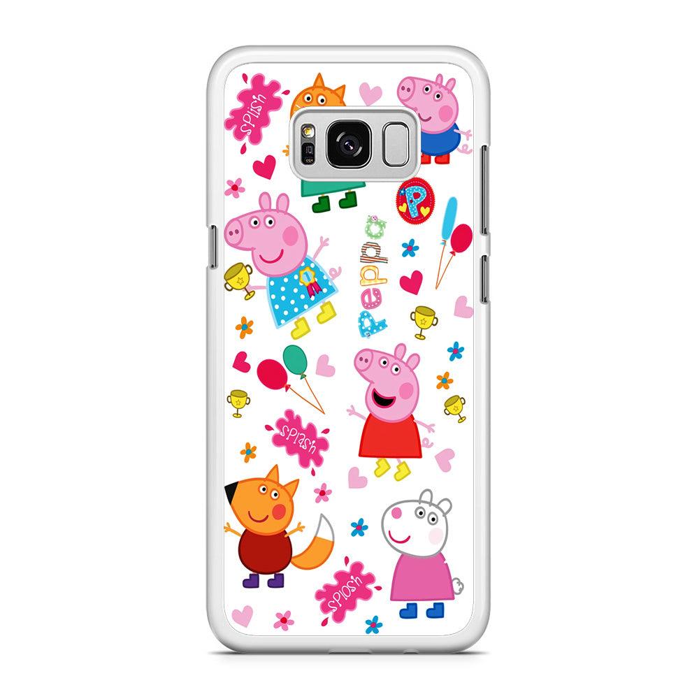Peppa Pig and Friend Samsung Galaxy S8 Case-Rubber / White (2D Case)-Xtracase