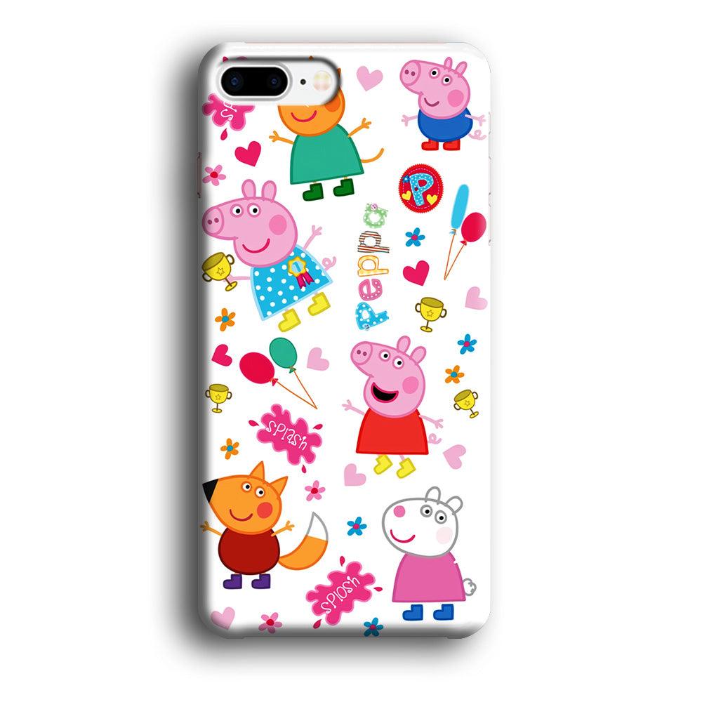 Peppa Pig and Friend iPhone 7 Plus Case-Plastic / Full Wrap (3D Case)-Xtracase