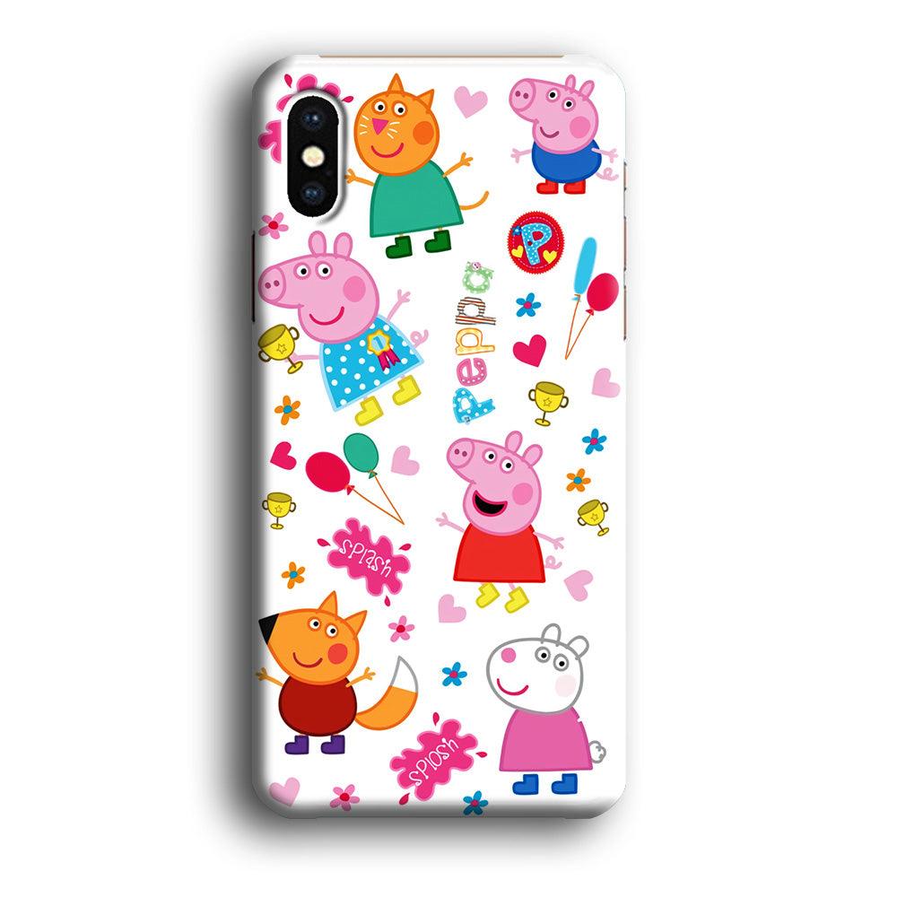 Peppa Pig and Friend iPhone Xs Case-Plastic / Full Wrap (3D Case)-Xtracase