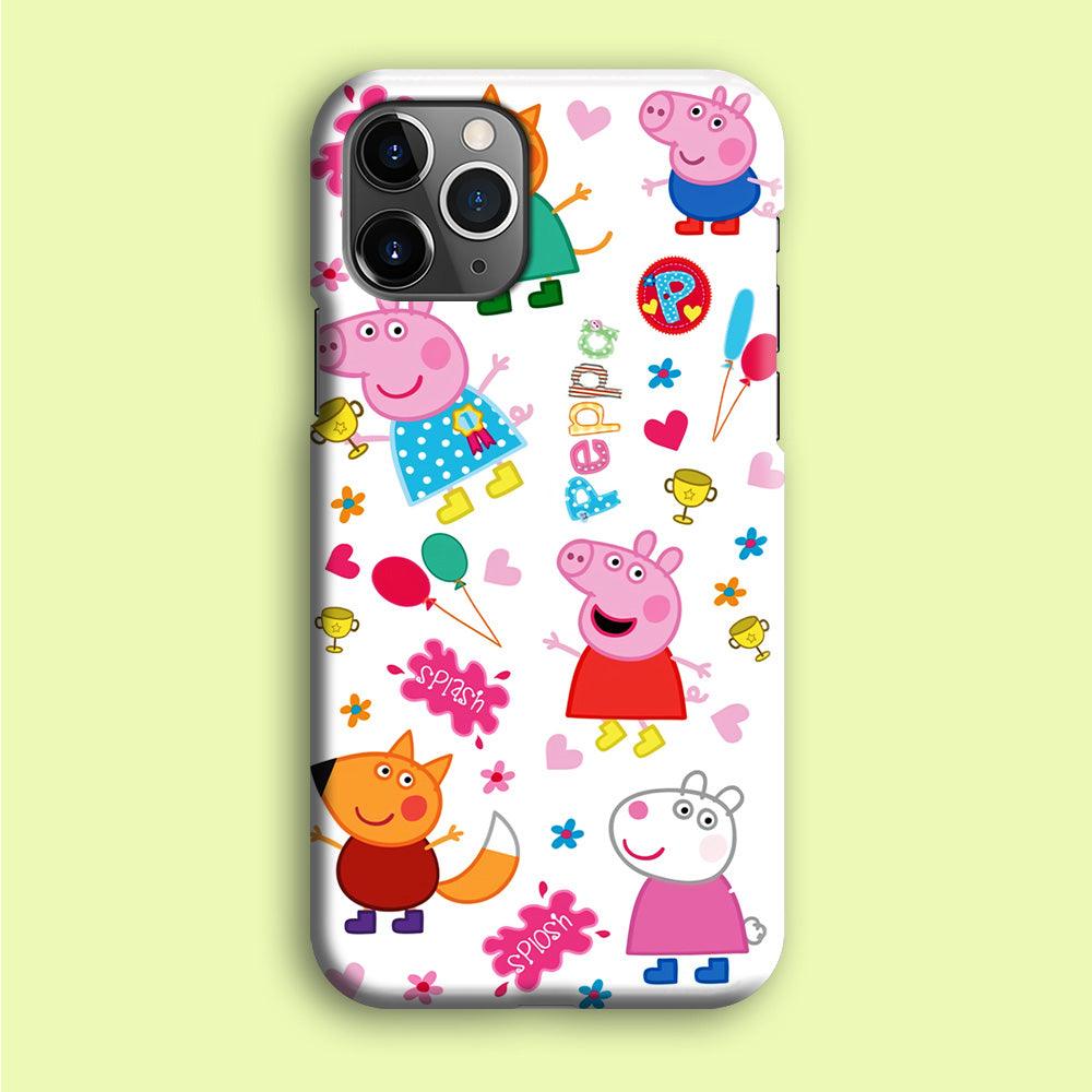 Peppa Pig and Friend iPhone 12 Pro Case-Plastic / Full Wrap (3D Case)-Xtracase