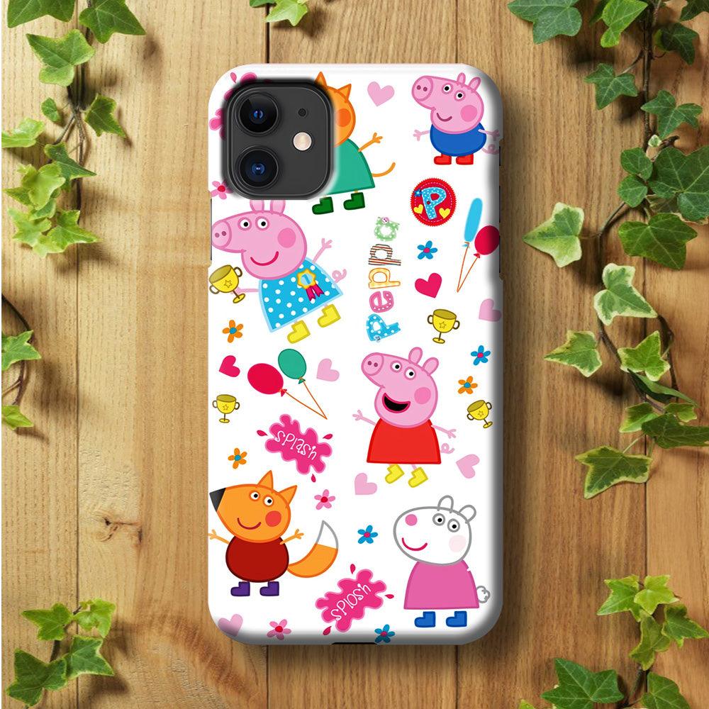 Peppa Pig and Friend iPhone 11 Case-Plastic / Full Wrap (3D Case)-Xtracase