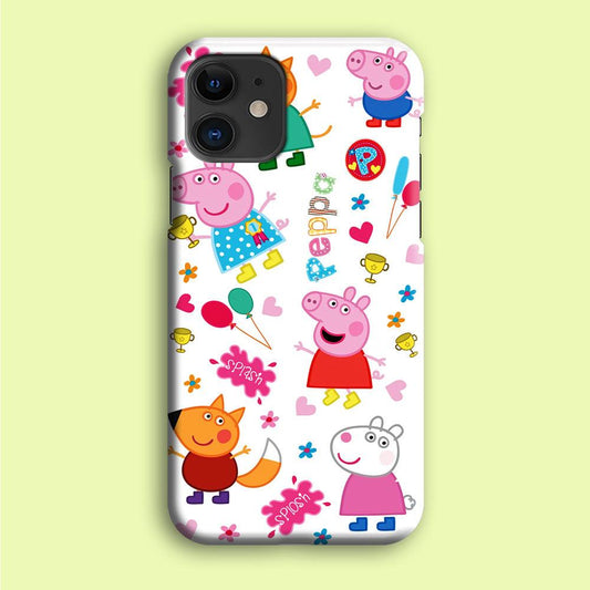 Peppa Pig and Friend iPhone 12 Case-Plastic / Full Wrap (3D Case)-Xtracase