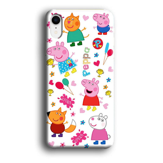 Peppa Pig and Friend iPhone XR Case-Plastic / Full Wrap (3D Case)-Xtracase