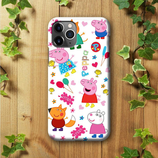 Peppa Pig and Friend iPhone 11 Pro Case-Plastic / Full Wrap (3D Case)-Xtracase