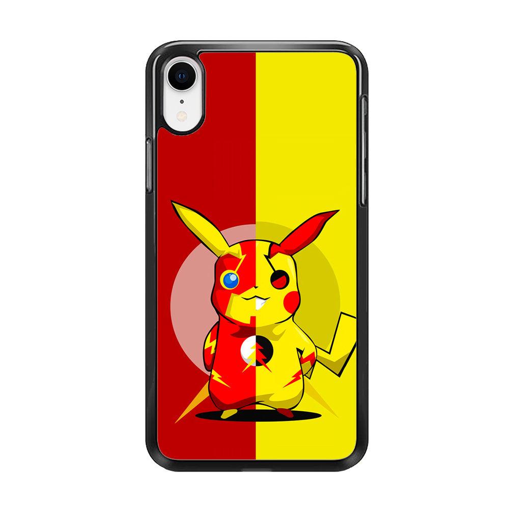 Pikachu and Flash Crossover iPhone XR Case-Rubber / Black (2D Case)-Xtracase