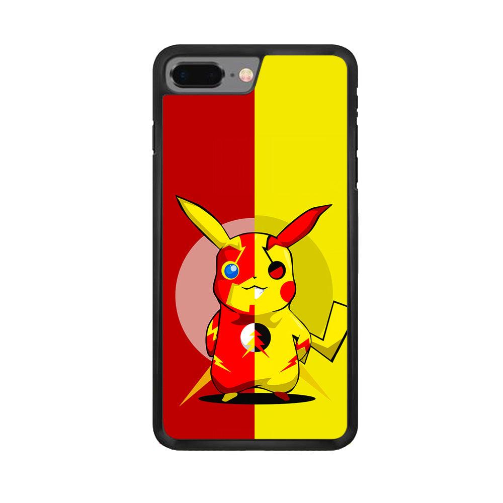 Pikachu and Flash Crossover iPhone 7 Plus Case-Rubber / Black (2D Case)-Xtracase