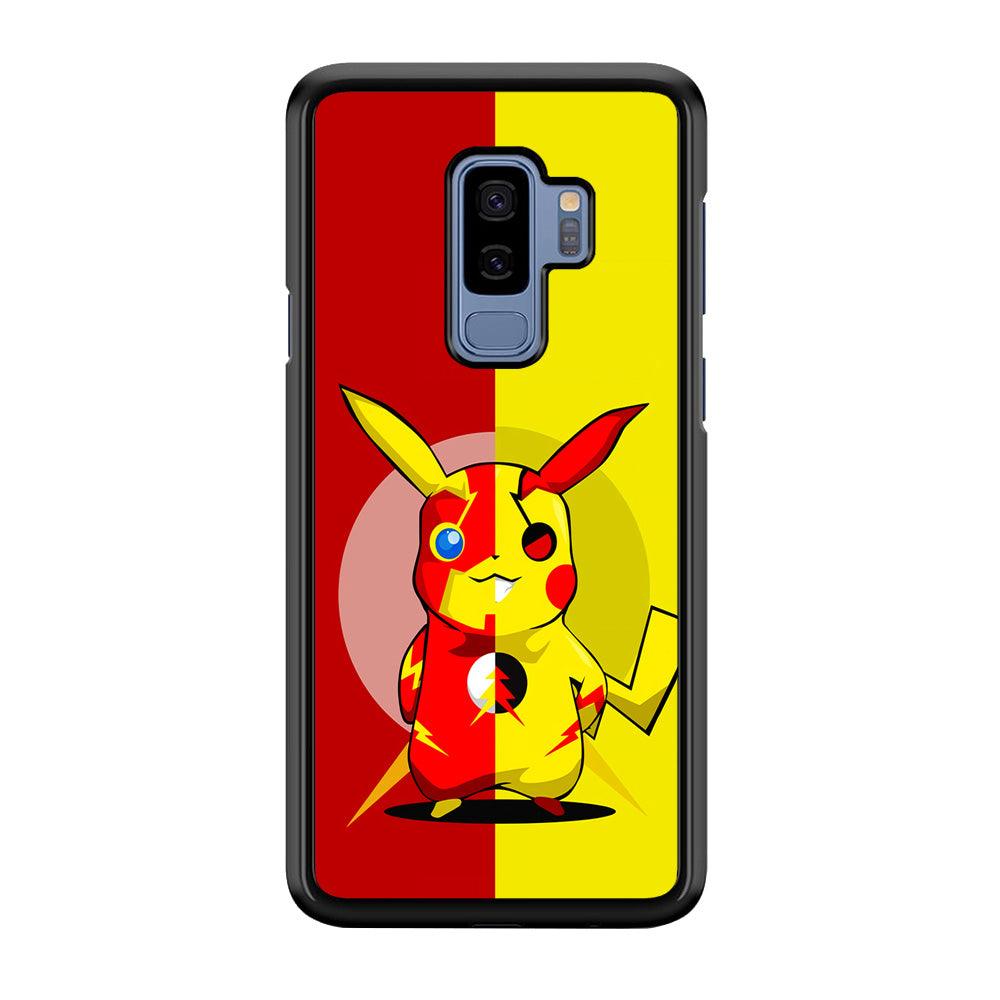 Pikachu and Flash Crossover Samsung Galaxy S9 Plus Case-Rubber / White (2D Case)-Xtracase