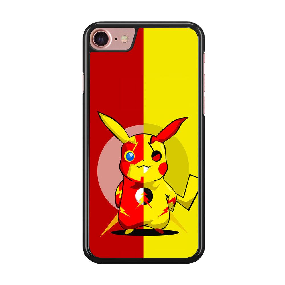 Pikachu and Flash Crossover iPhone SE 2020 Case-Rubber / Black (2D Case)-Xtracase
