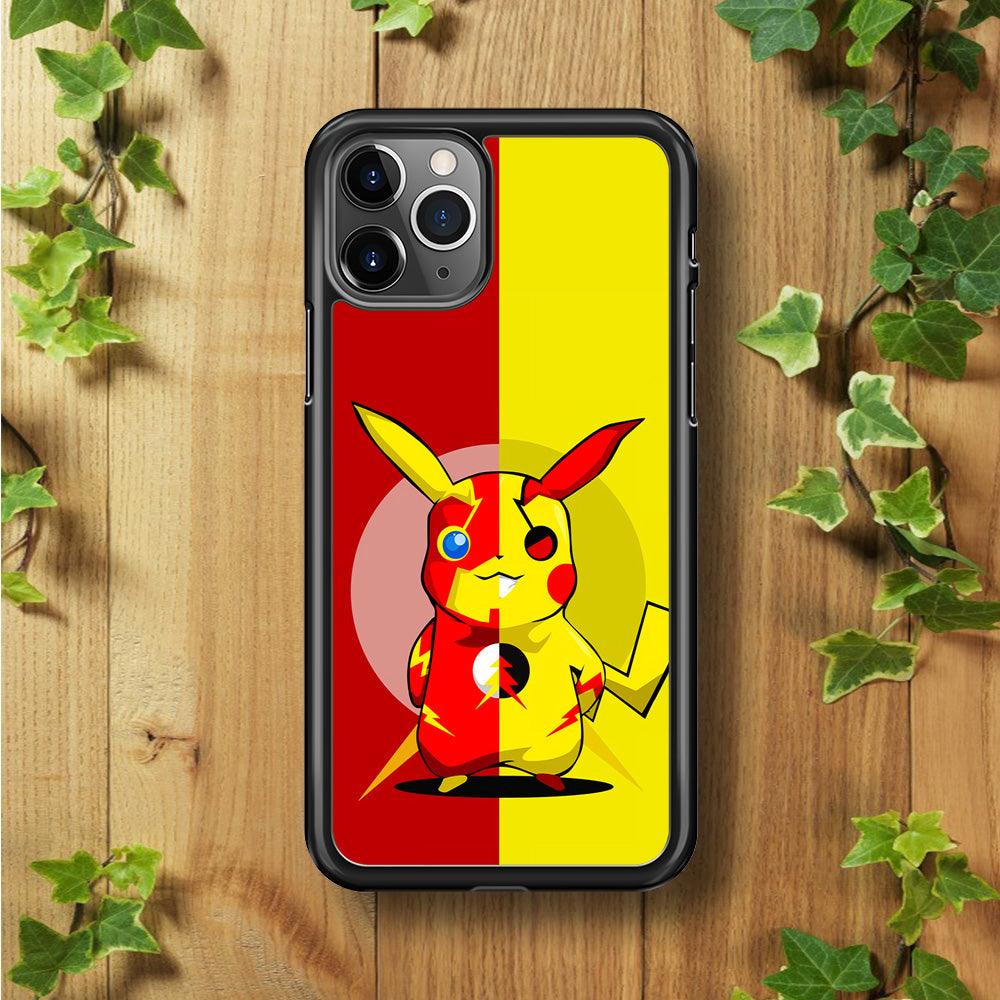 Pikachu and Flash Crossover iPhone 11 Pro Case-Rubber / Black (2D Case)-Xtracase