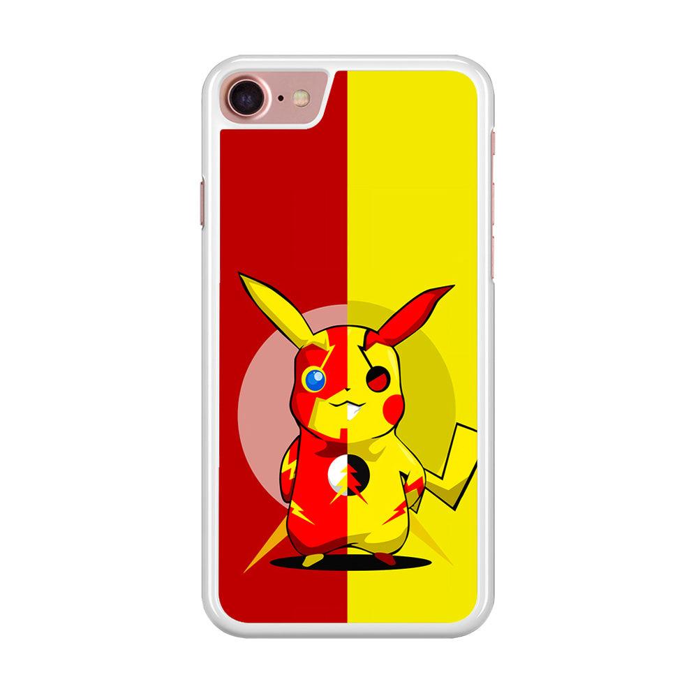 Pikachu and Flash Crossover iPhone SE 2020 Case-Rubber / White (2D Case)-Xtracase