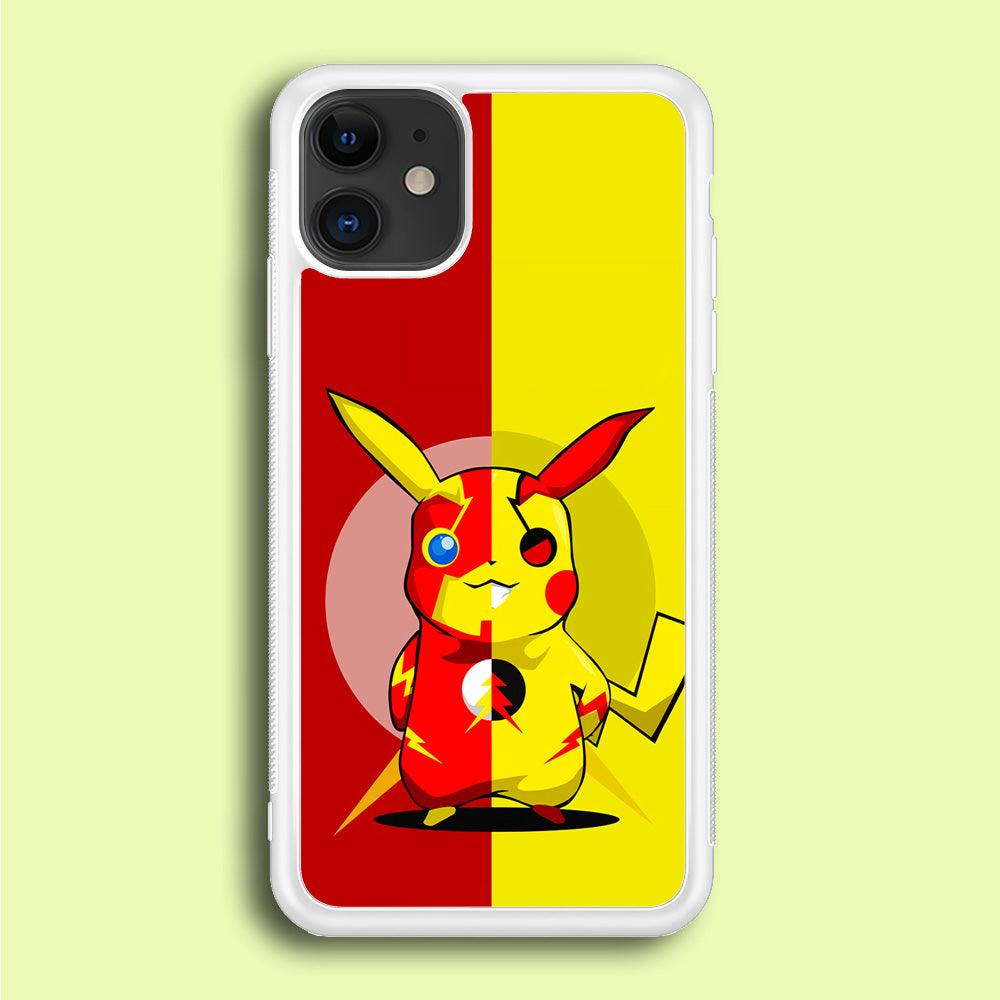 Pikachu and Flash Crossover iPhone 12 Mini Case-Rubber / White (2D Case)-Xtracase