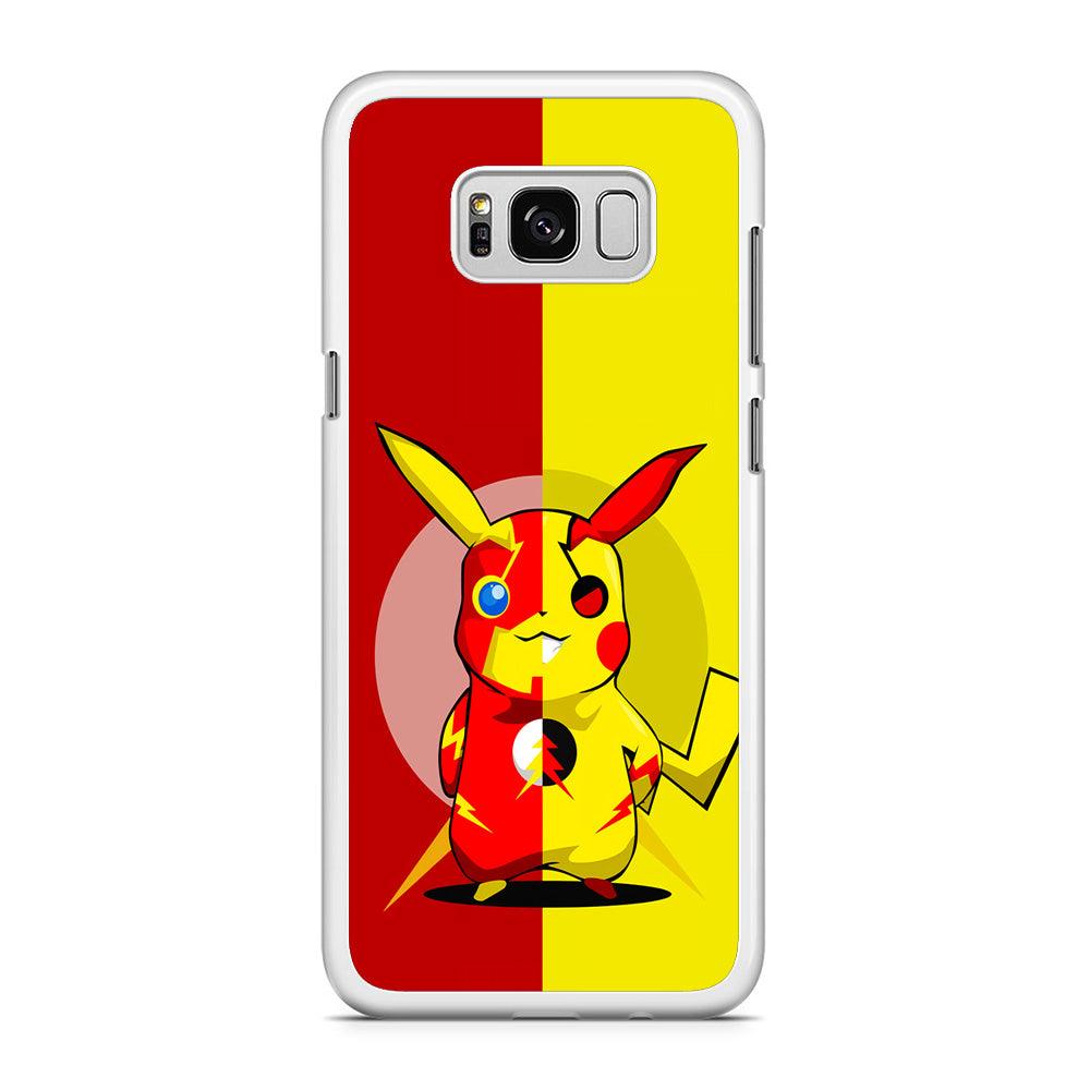 Pikachu and Flash Crossover Samsung Galaxy S8 Plus Case-Rubber / White (2D Case)-Xtracase