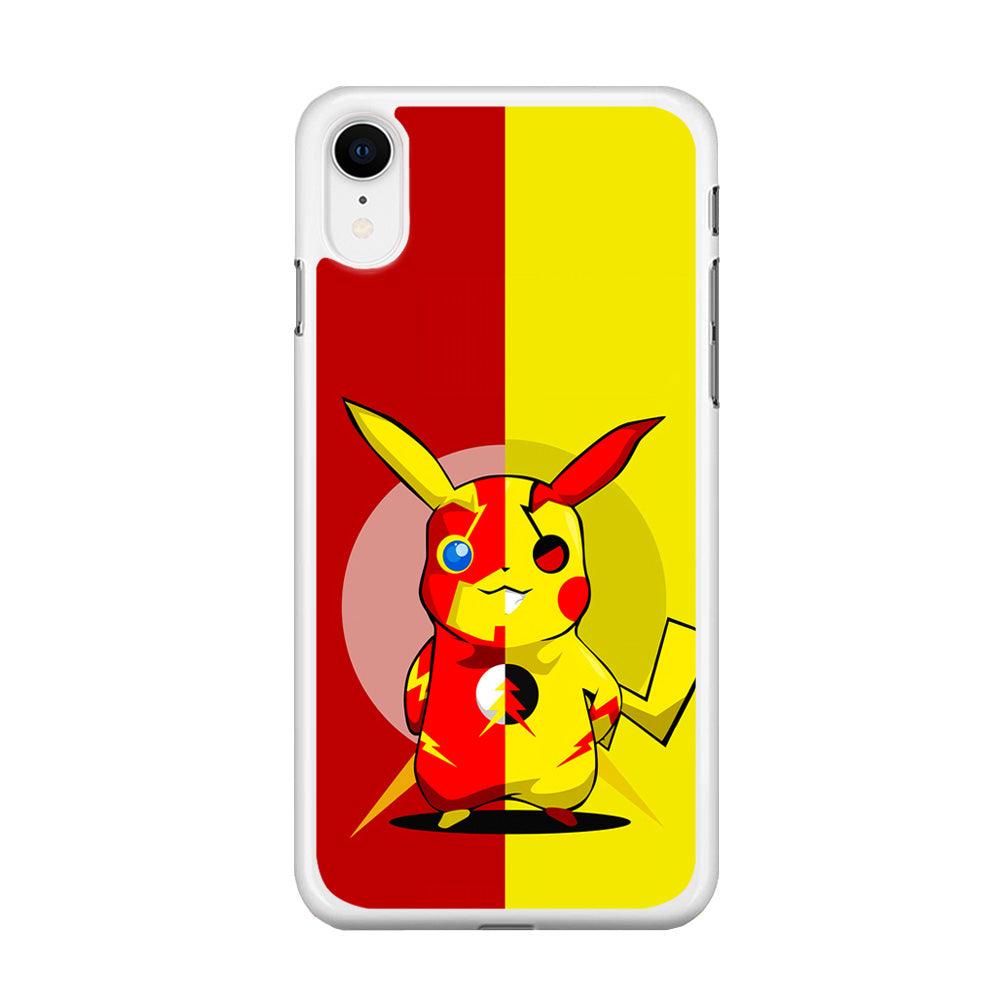 Pikachu and Flash Crossover iPhone XR Case-Rubber / White (2D Case)-Xtracase