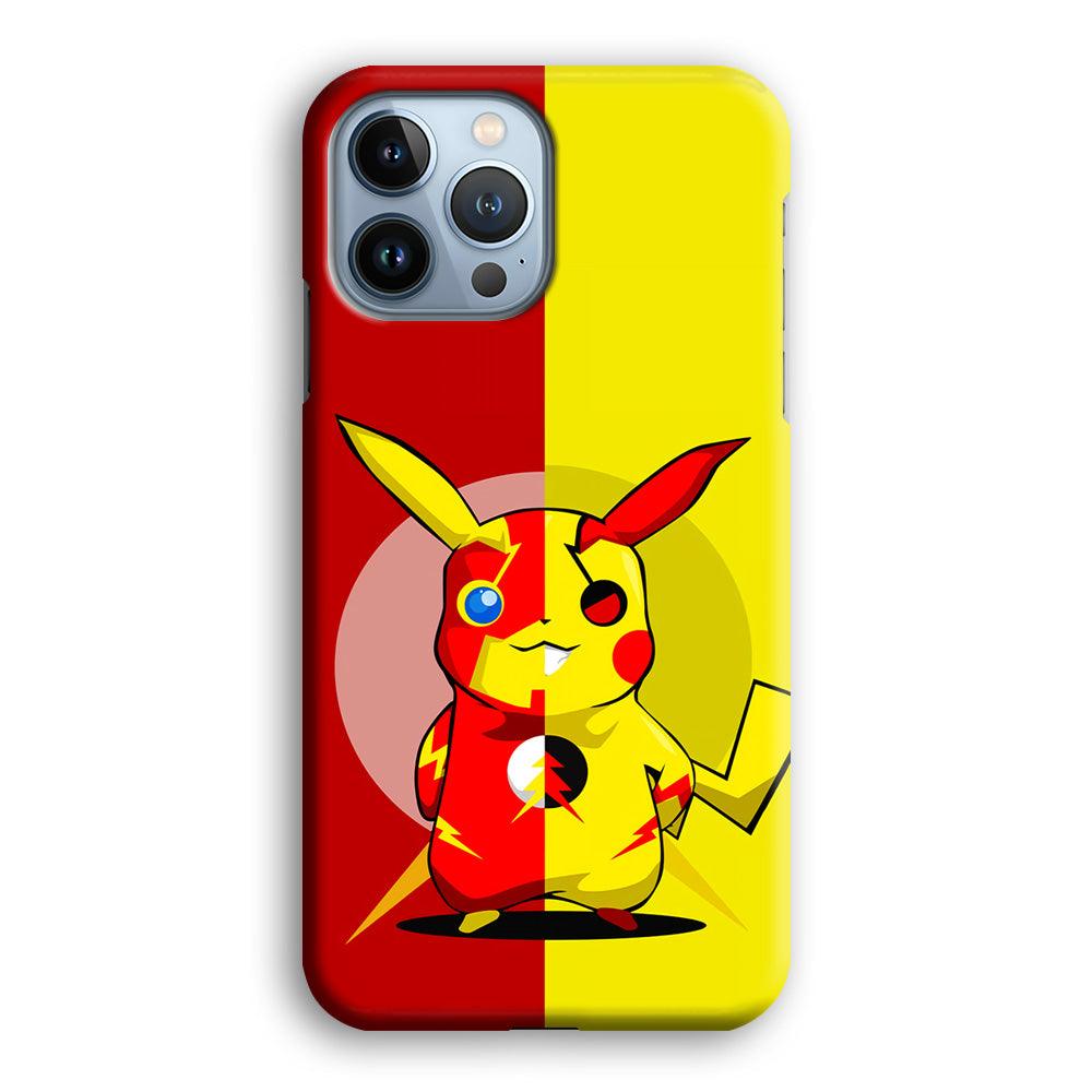 Pikachu and Flash Crossover iPhone 13 Pro Max Case-Plastic / Full Wrap (3D Case)-Xtracase